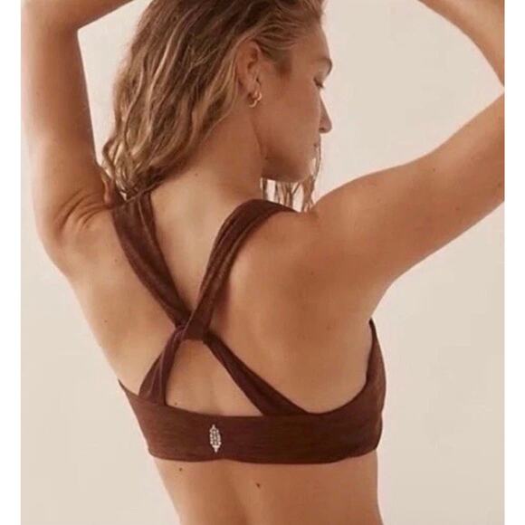 Free People Movement Zen Again Bra Sz M Espresso NWT $58 - Picture 1 of 16